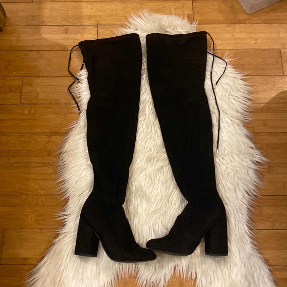 Steve Madden black suede over the knees boots